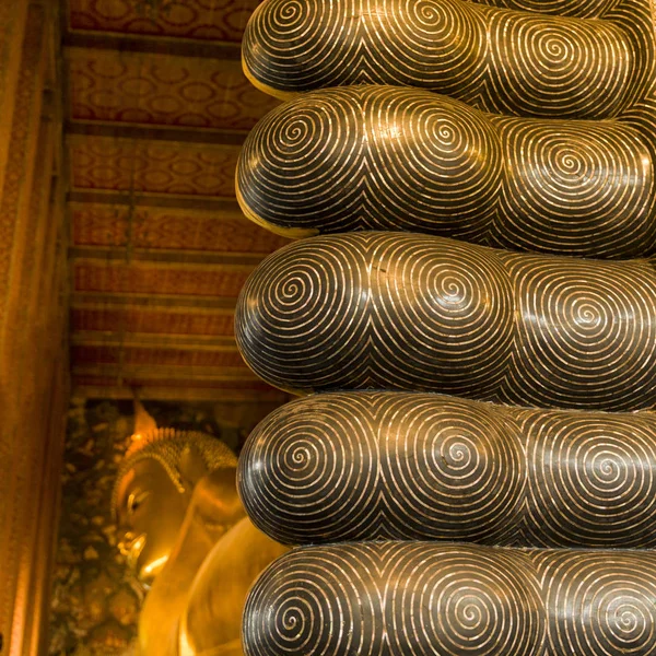 Статуя Лежащего Будды Ват Пхо Пхра Накхон Бангкок Таиланд — стоковое фото