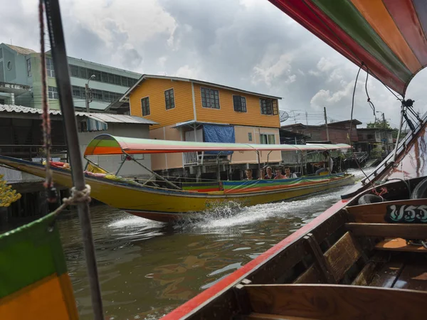 Toeristen Reizen Boot Gracht Bangkok Thailand — Stockfoto