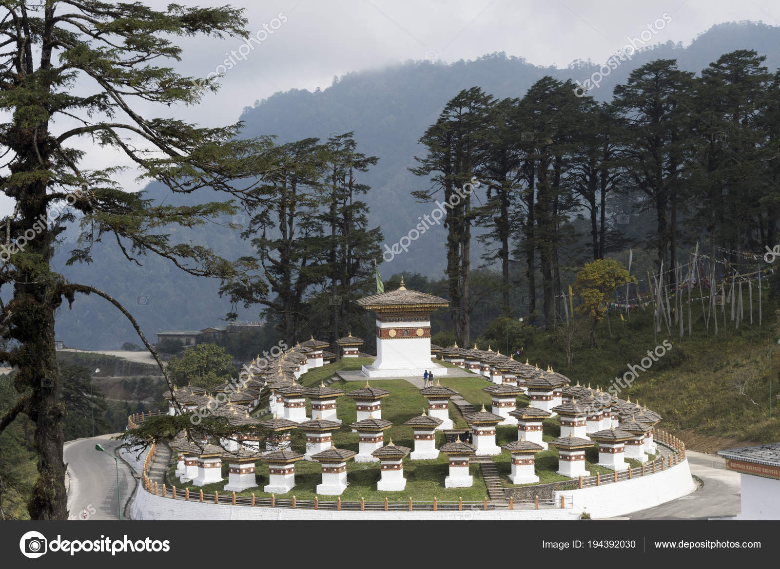 Blick Auf Die Druk Wangyal Chörten Dochula Pass Bhutan Stockfoto
