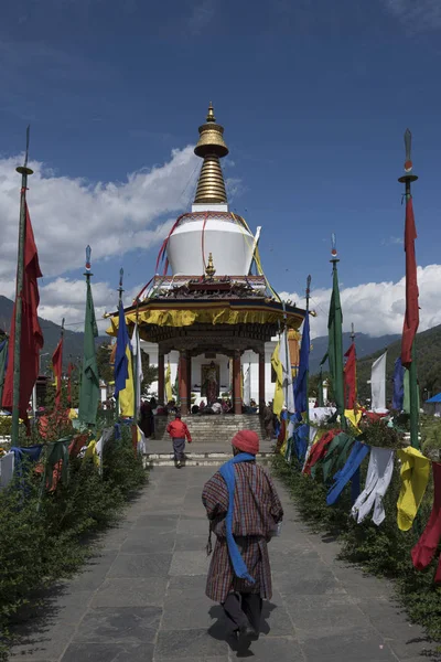 Personnes Memorial Chorten Thimphu Bhoutan — Photo