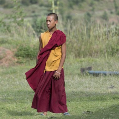 Budist rahip, Chimi Lhakhang, Punakha, Bhutan