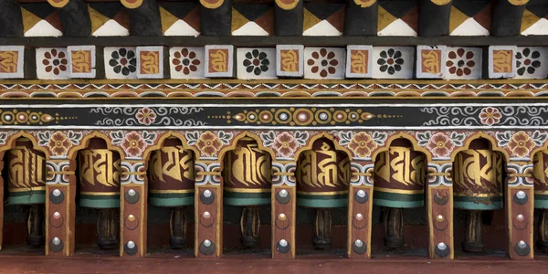 Ruote Preghiera Rinpung Dzong Distretto Paro Bhutan — Foto Stock