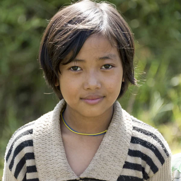 女の子 プナカ ブータンの肖像画 — ストック写真