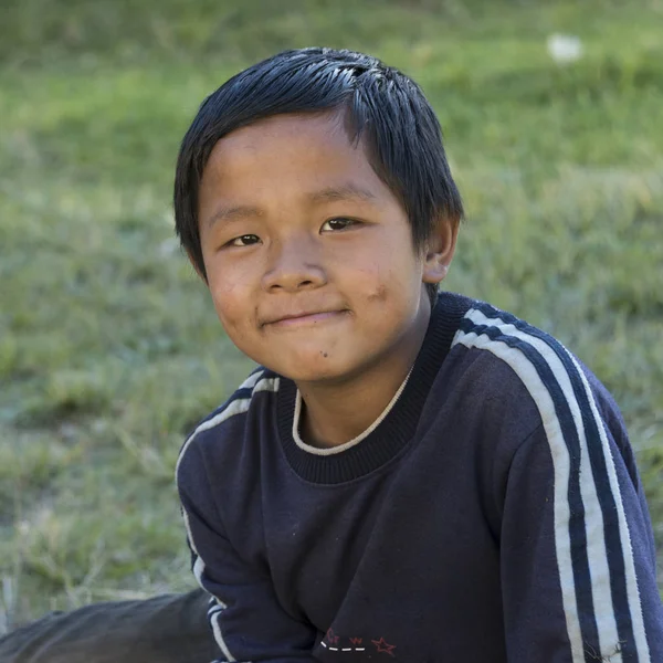 Portrét Chlapce Šťastný Paro Bhútán — Stock fotografie