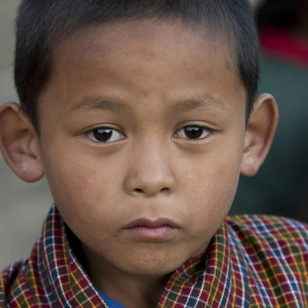 Portrét Malého Chlapce Paro Bhútán — Stock fotografie