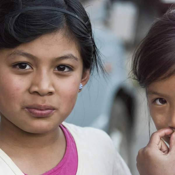 Portret Dwóch Dziewczynek Paro Bhutan — Zdjęcie stockowe