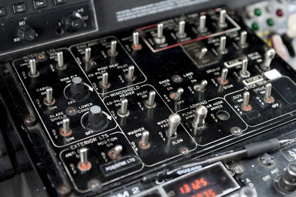 Control panel of a helicopter, Skeena-Queen Charlotte Regional District, Haida Gwaii, Graham Island, British Columbia, Canada