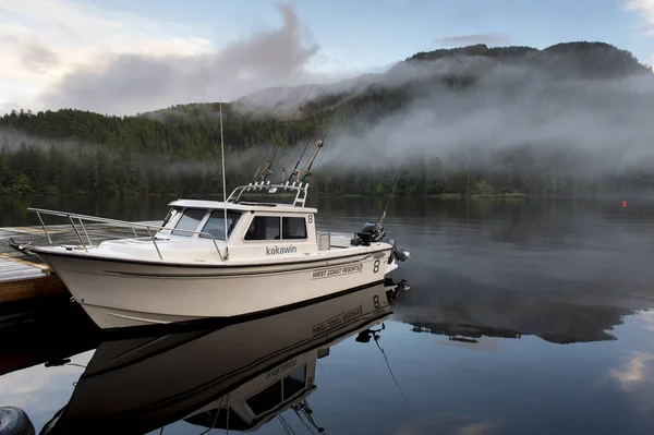 Båt Vid Kaj Skeena Queen Charlotte Regional District Haida Gwaii — Stockfoto