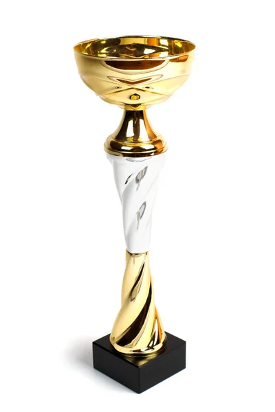 Złoty Puchar Mistrz Białym Tle — Zdjęcie stockowe