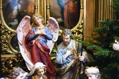 Mary ve Joseph rakamlar ile Noel sahne