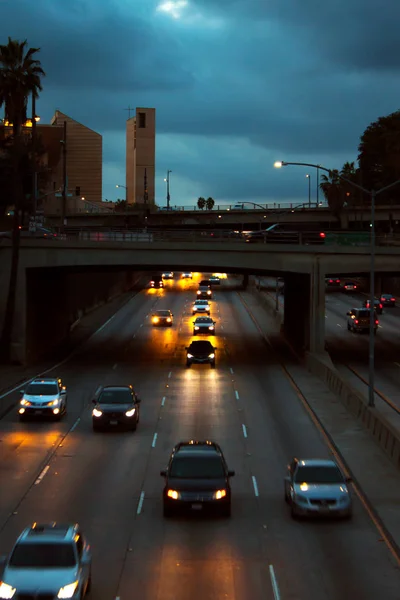 Night Cityscape Overpass Traffic — Stock Photo, Image