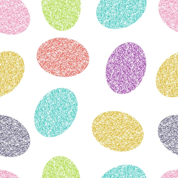 Vector Seamless Pattern Colorful Easter Eggs Abstract Pattern Isolated White — Stock Vector