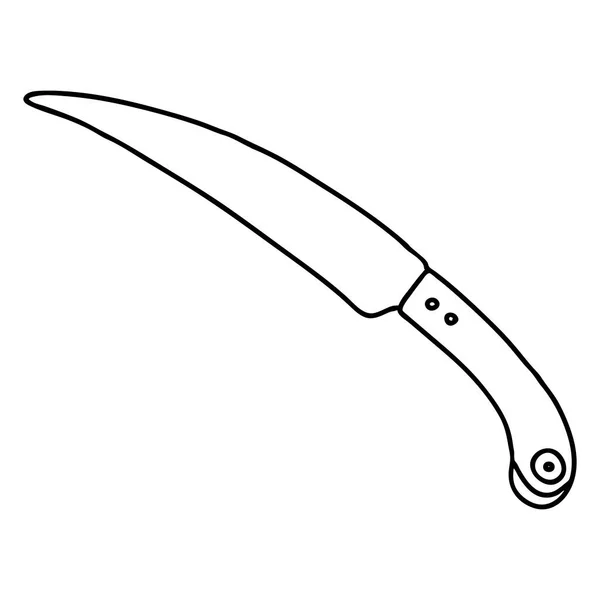 Hand Rita Svart Vektor Illustration Metallisk Kniv För Kök Och — Stock vektor