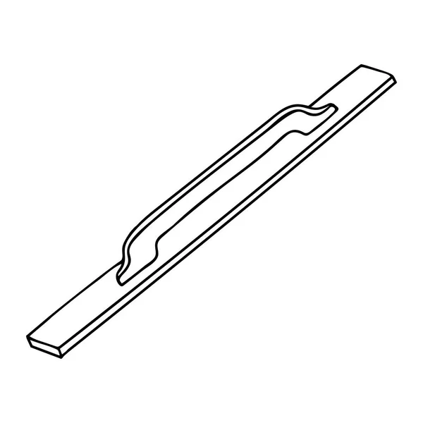 Desenho à mão ilustração vetorial preta de uma espátula de madeira ou plástico com uma alça para reboco isolada sobre um fundo branco — Vetor de Stock