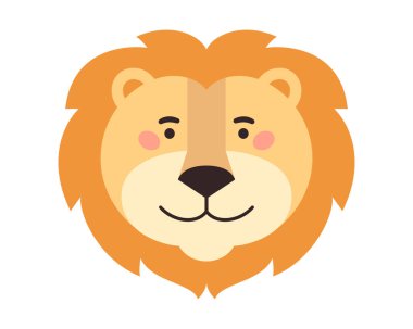Aslan baba çizgi film yüzü. Çocuk odası tasarımı için resim.