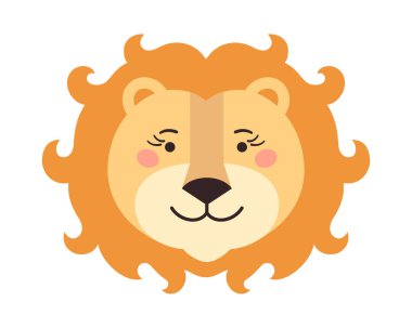 Aslan mumya çizgi film yüzü. Çocuk odası tasarımı için resim.