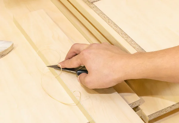 Board chipboard cut parts — Stock Image Board chipboard cut parts Stock Image