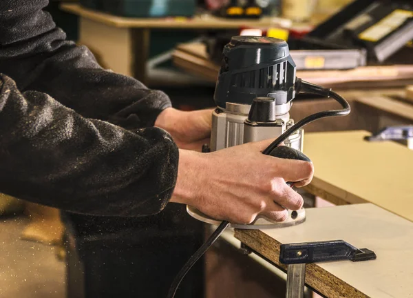 Timmerwerk hand router — Stockfoto