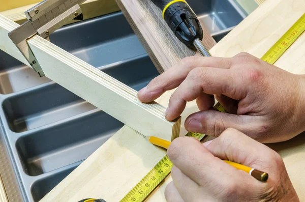 Assembling of furniture for kitchen — Stock Photo, Image