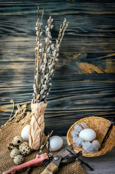 Pilgrenar och ägg på bordet — Stockfoto