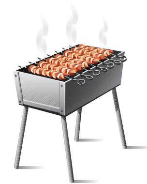 Meat in the brazier clipart