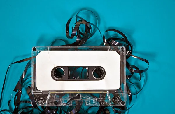 Ontrafeld cassettebandje — Stockfoto