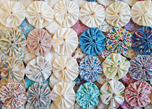 Circle puff quilt patchwork design — Stock Photo, Image