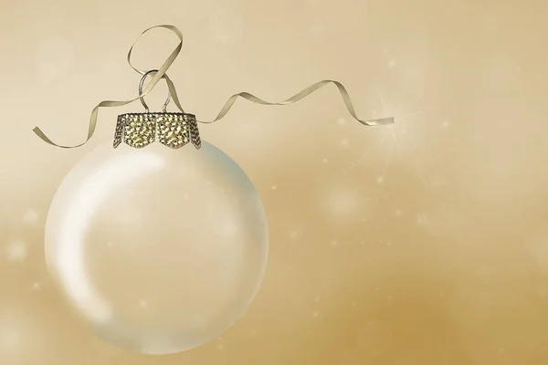 Christmas ornament with gold ribbon — Stock Photo, Image