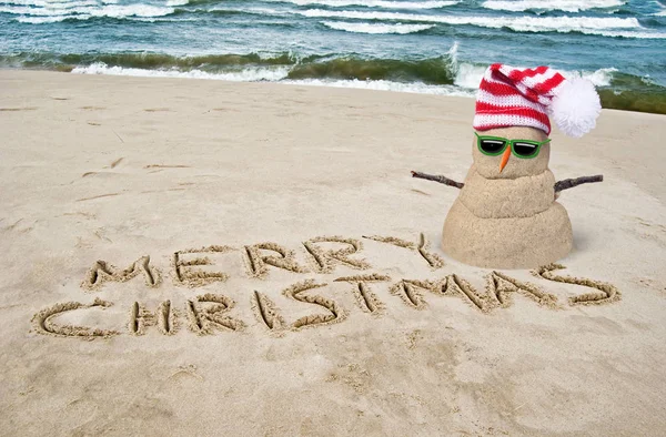 Tropical Christmas snowman — Stock Photo, Image