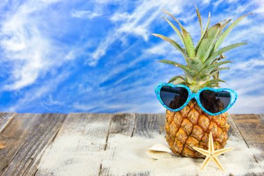 ananas ile deniz yıldızı güneş gözlüğü