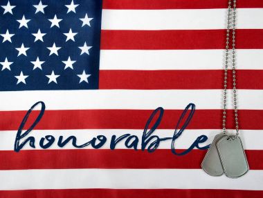 Word onurlu ve köpek Etiketler bayrağı