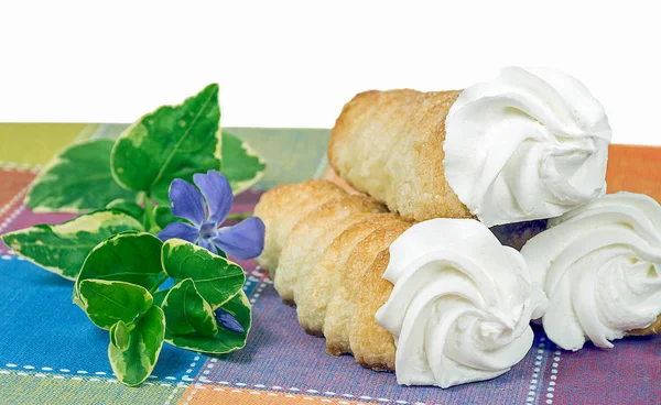 Cream horn pastry stack — Stock Photo, Image
