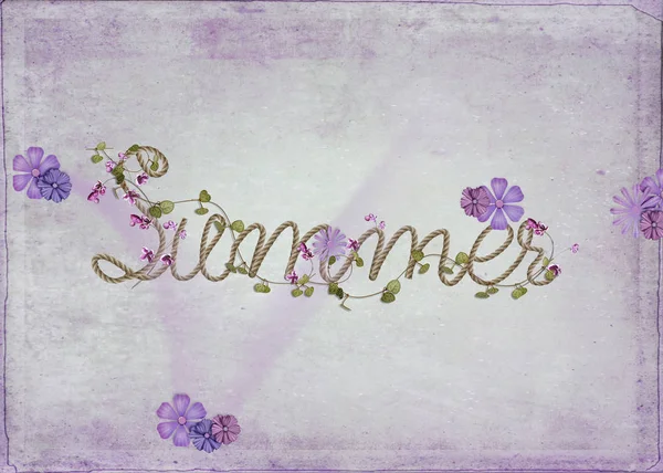 Wort Sommer in Seildesign — Stockfoto