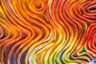 renkli aşırı closeup dalgalı desenle soyut boyalı