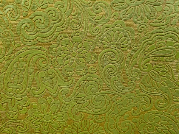 Närbild Retro Olivgrön Och Guld Vinyl Abstrakt Mönster — Stockfoto