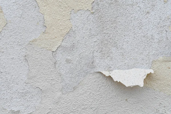 Nahaufnahme Von Schmutziger Weißer Peeling Farbe Auf Betonwandoberfläche — Stockfoto