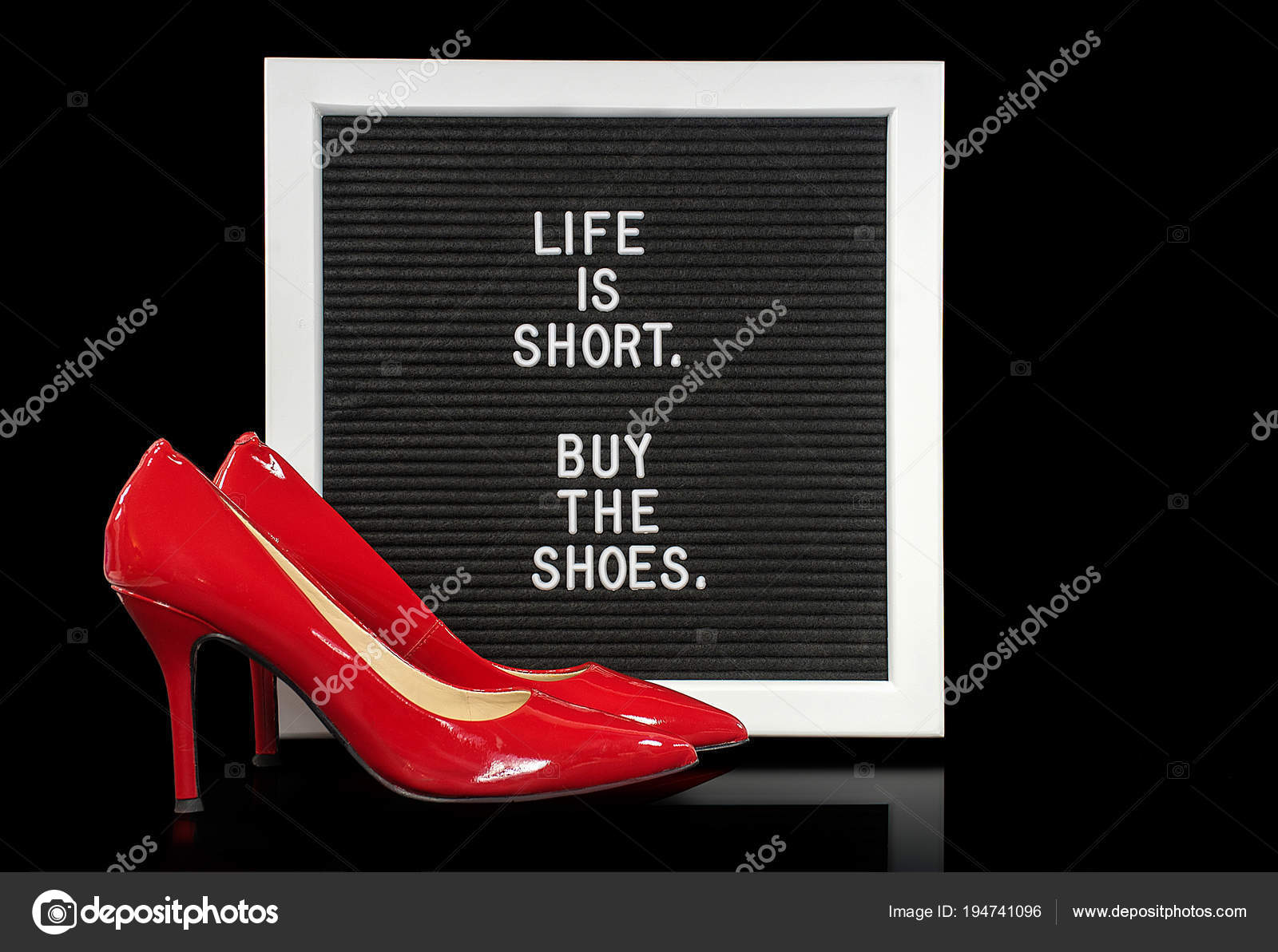 Red High Heel Shoes Quote White Framed Message Board Stock Photo Image By C Jentara