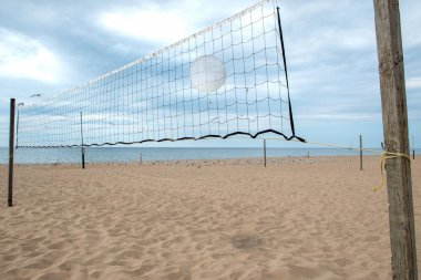 Beyaz Voleybol net Michigan Gölü Plajı