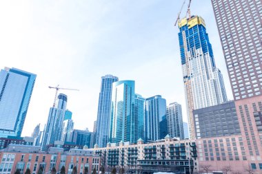 Chicago nehir kıyısında bir şehir yerleşim bölgesi