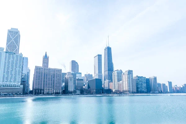 Chicago Innenstadt-Panorama am See — Stockfoto