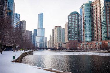 Chicago nehir kıyısında bir şehir yerleşim bölgesi
