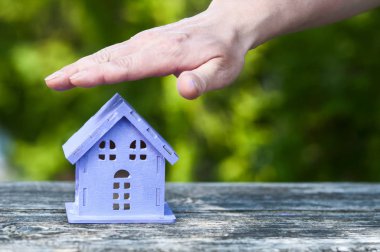 gergin bir oyuncak ev lavanta renk ver