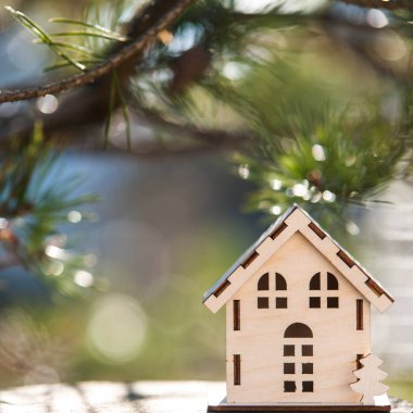 Güzel bir arka plan üzerinde oyuncak ev.