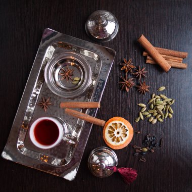 baharat için mulled şarap, çay