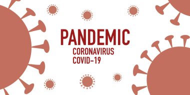 Salgın işareti Coronavirus vektörü. Covid-19, virüse saldırıyor. Banner Coronavirus Salgını Konsepti