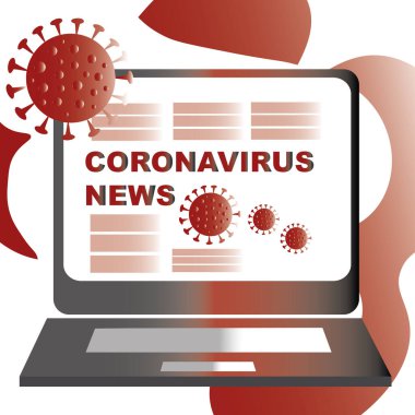 Coronavirus konsept haberleri. Coronavirus konsept haberleri. Coronavirus haberli dizüstü bilgisayar. Virüs konsepti 2019-nCoV, covid-19