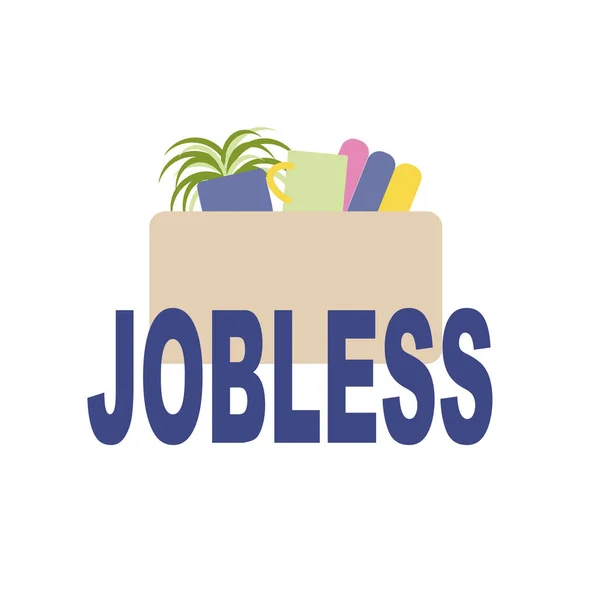 Σύμβολο Απόλυσης Και Απώλειας Θέσεων Εργασίας Είδη Γραφείου Και Πράγματα — Διανυσματικό Αρχείο