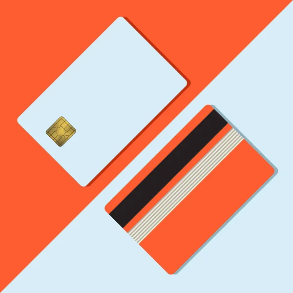 銀行クレジット カード モックアップ空白 Teplate — ストックベクタ