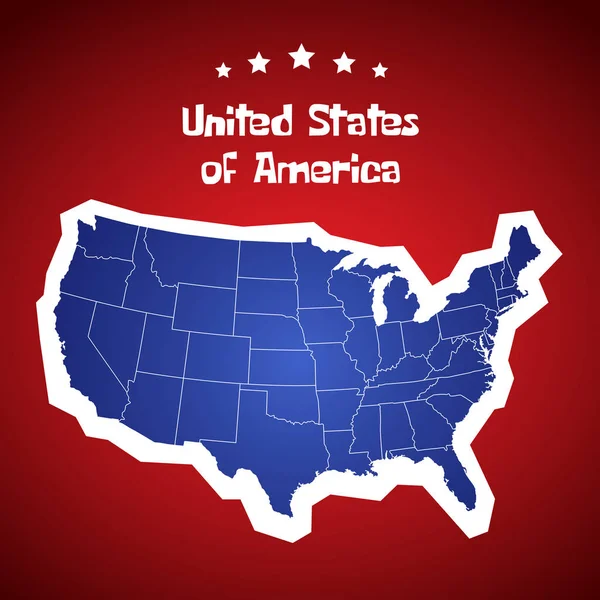 アメリカ合衆国の地図。アメリカの漫画のベクトル. — ストックベクタ