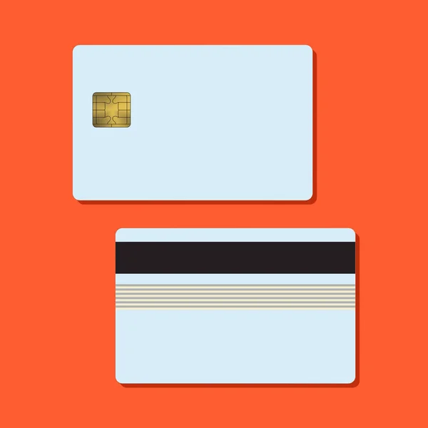 Bank Credit Card Mockup Blank Teplate — Stock Vector